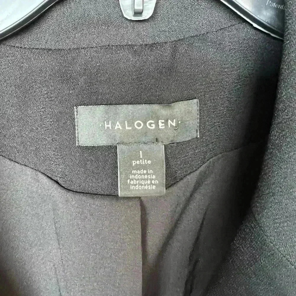 Halogen Women Black Lightweight Blazer Sz LP - Picture 3 of 5